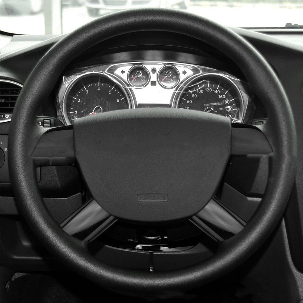 4 шт. Наклейка на рулевое колесо салона автомобиля для Ford Focus MK2 2005 2006 2007 2008 2009 2010 2011 Аксессуары для украшения