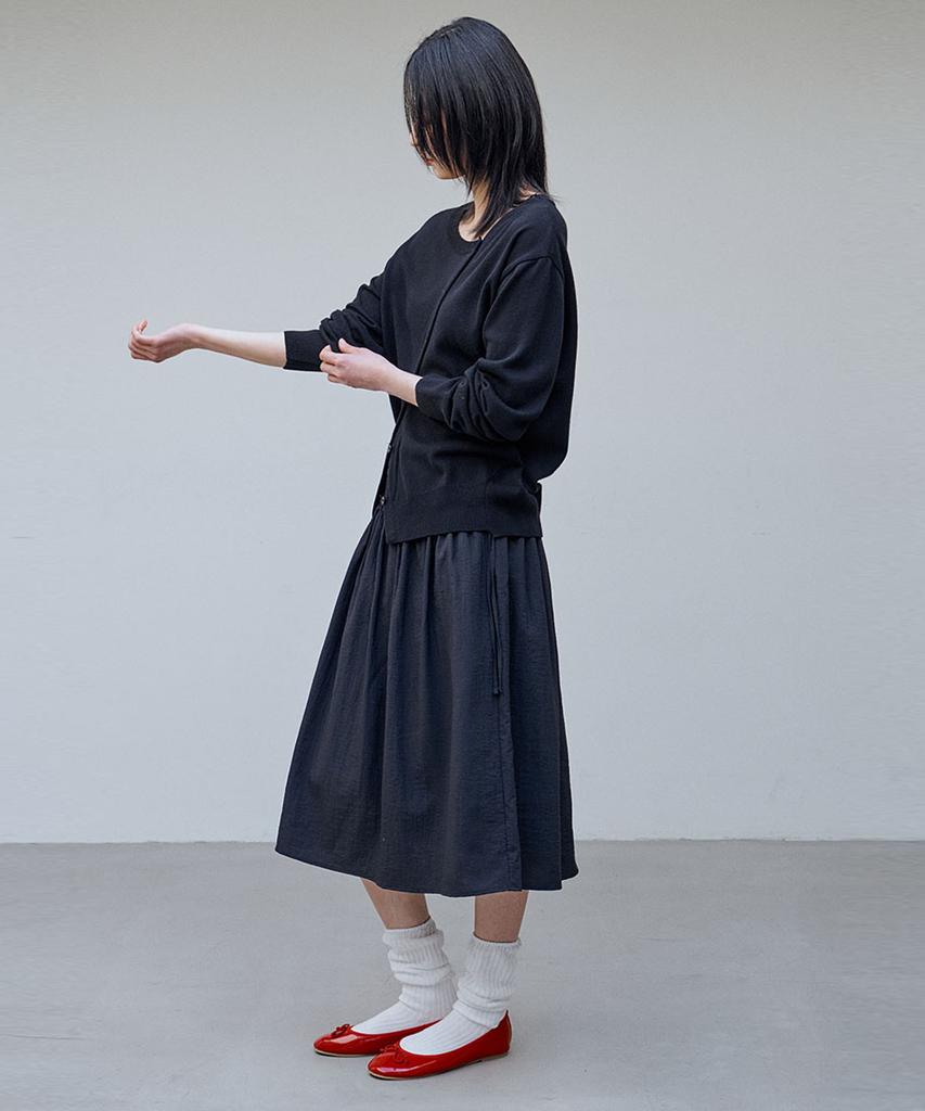 Awi Voluminous Shirred Skirt_Black