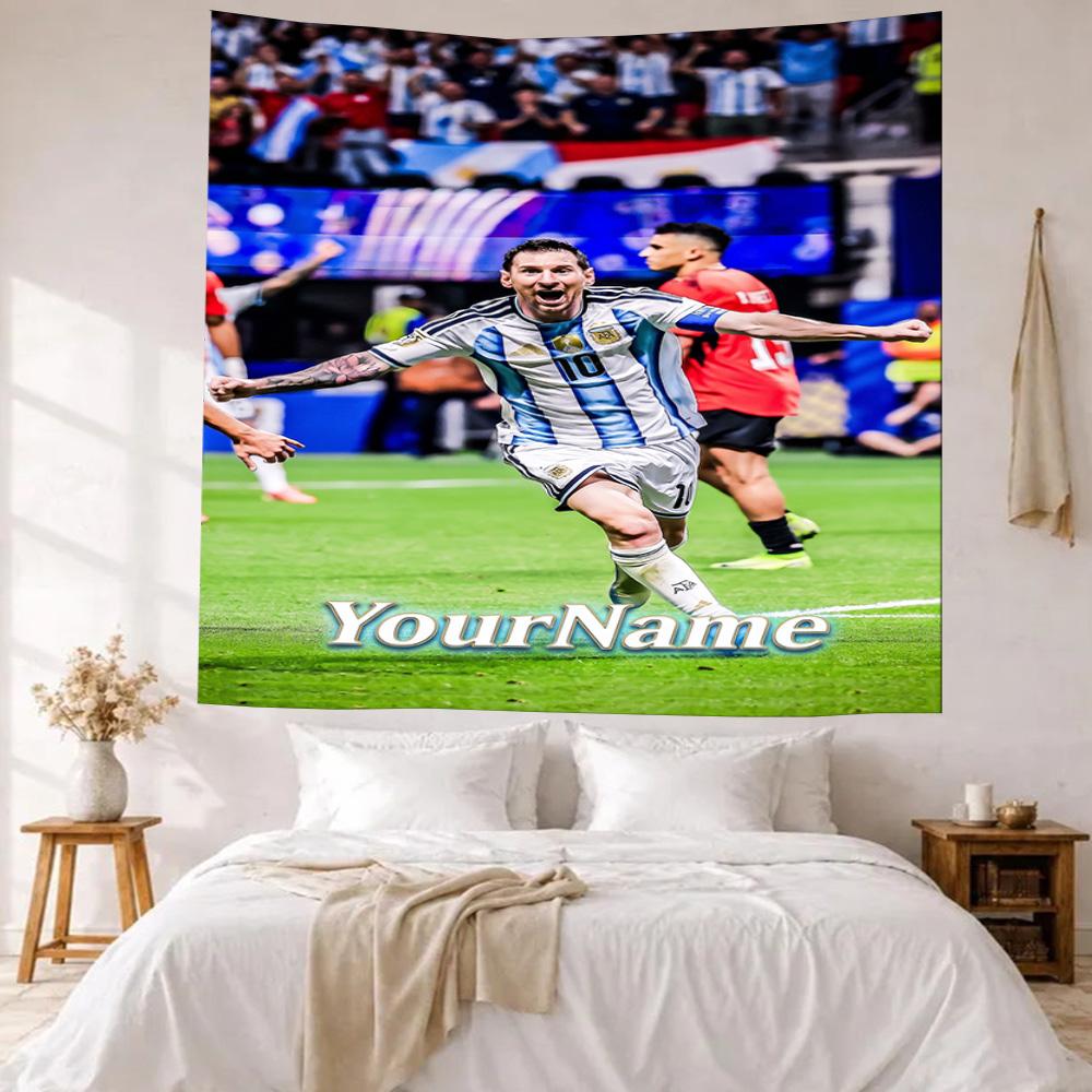 Messi Custom Your Name Wall Decor Tapestry Art For Pet Memorial Birthdaywedding Party Backdrop Family Gift
