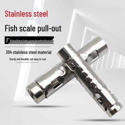 Набор анкерных болтов из нержавеющей стали 304 в форме рыбьей чешуи: Трехкомпонентный настенный анкер и трубка внутреннего расширения (М6, М8, М10, М12)