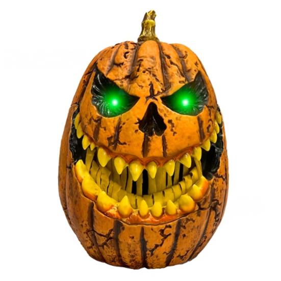 Halloween Pumpkin Light Decoration Mouth Open Extendable Scary Pumpkin Lantern with Glowing Eyes for Porch Patio Indoor Outdoor Decor