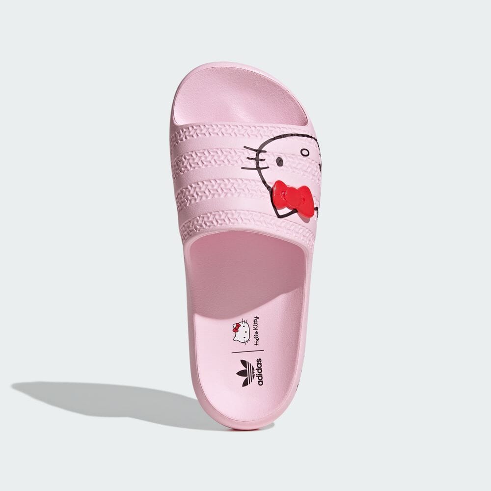 adidas ШЛЕПАНЦЫ ADILETTE AYOON HELLO KITTY Прозрачные розовые сандалии Шлепанцы унисекс ORIGINALS IH2680 Прозрачный розовый / Черный / Красный