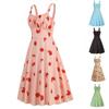 Women's Fashion Temperament Retro Polka Dot Lace-up Backless Set Neck Big Swing Puffy Casual Performance Dress