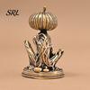 Decorative Brass Skeleton Figures Solid Pumpkin Monsters Figurine, Distressed Statue, Vintage Exquisite Carved Art Sculpture for Halloween Home Office