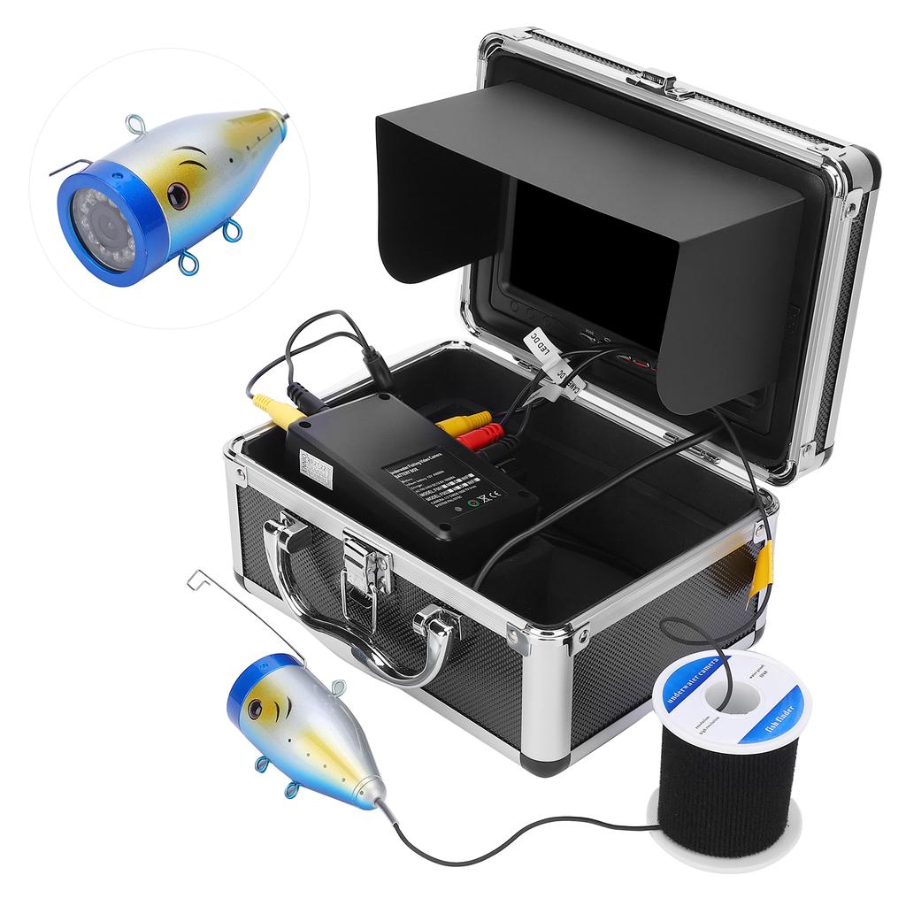 7in Underwater Fishing Camera 1000TVL 30 LEDs IP68 Waterproof Color Monitor 100?240V