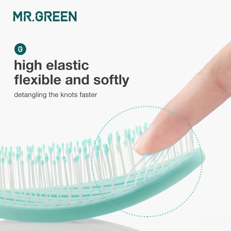 MR.GREEN расческа для массажа кожи головы, расческа для укладки волос, распутывающий инструмент для быстрой сушки феном, инструмент для распутывания влажных и сухих вьющихся волос