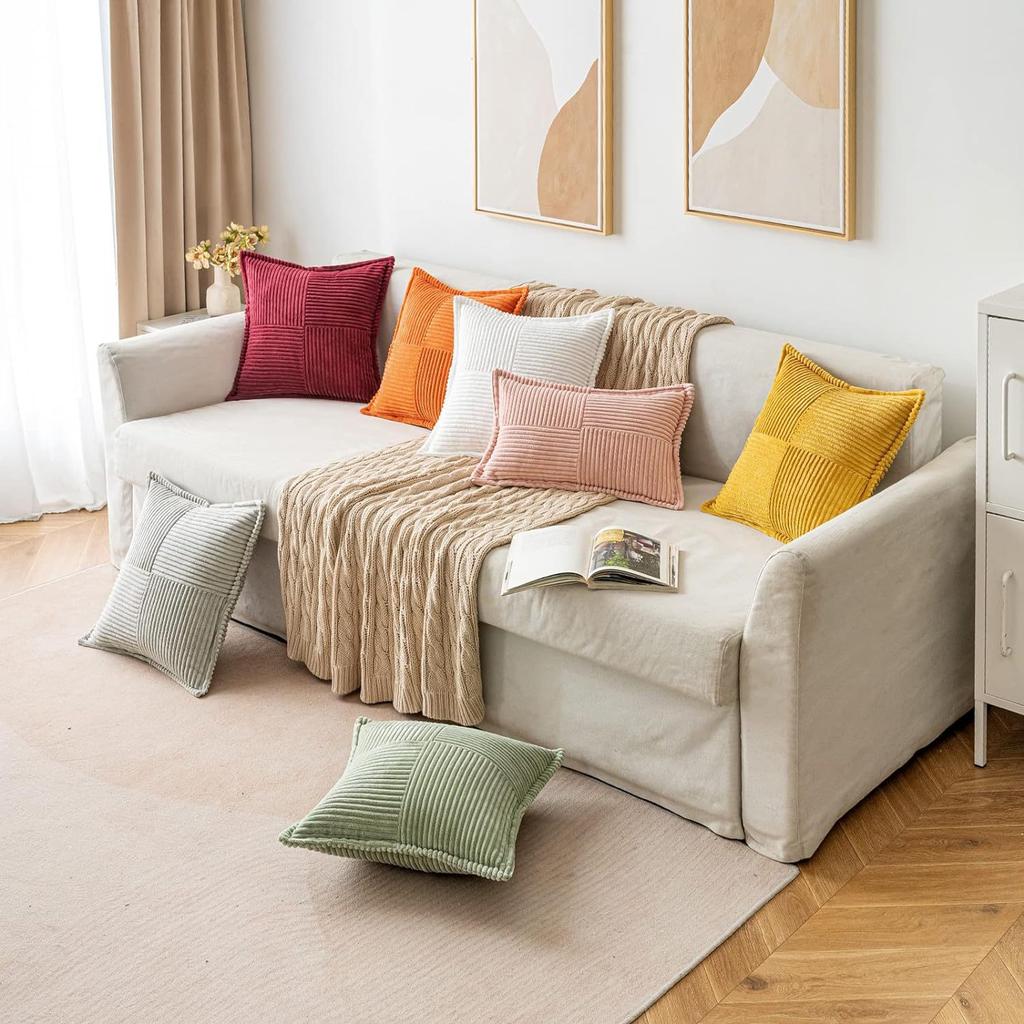 2 шт. Наволочки на декоративные подушки в богемном стиле, пэчворк, текстурированные, с градиентом, фермерская эстетика для дивана, постельного белья, софы, декора гостиной, декора гостиной