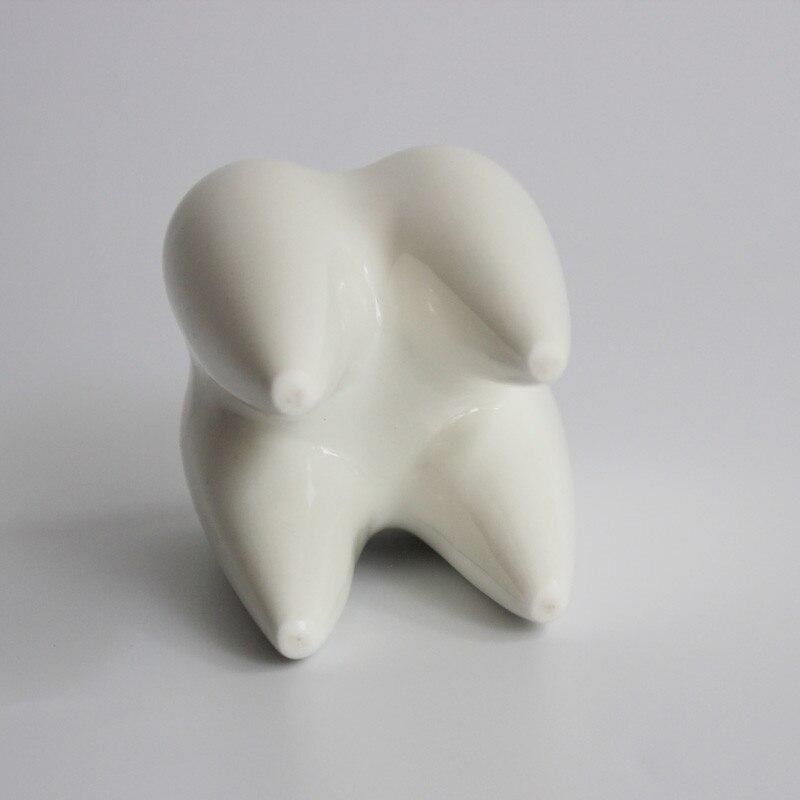 Белый керамический цветочный горшок в форме зуба, суккуленты, геометрический мини-офисный настольный горшок, домашний декор, подарок