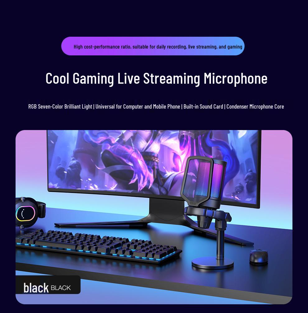 Микрофон Fifine Radiance A6 RGB для записи на настольный компьютер и телефон