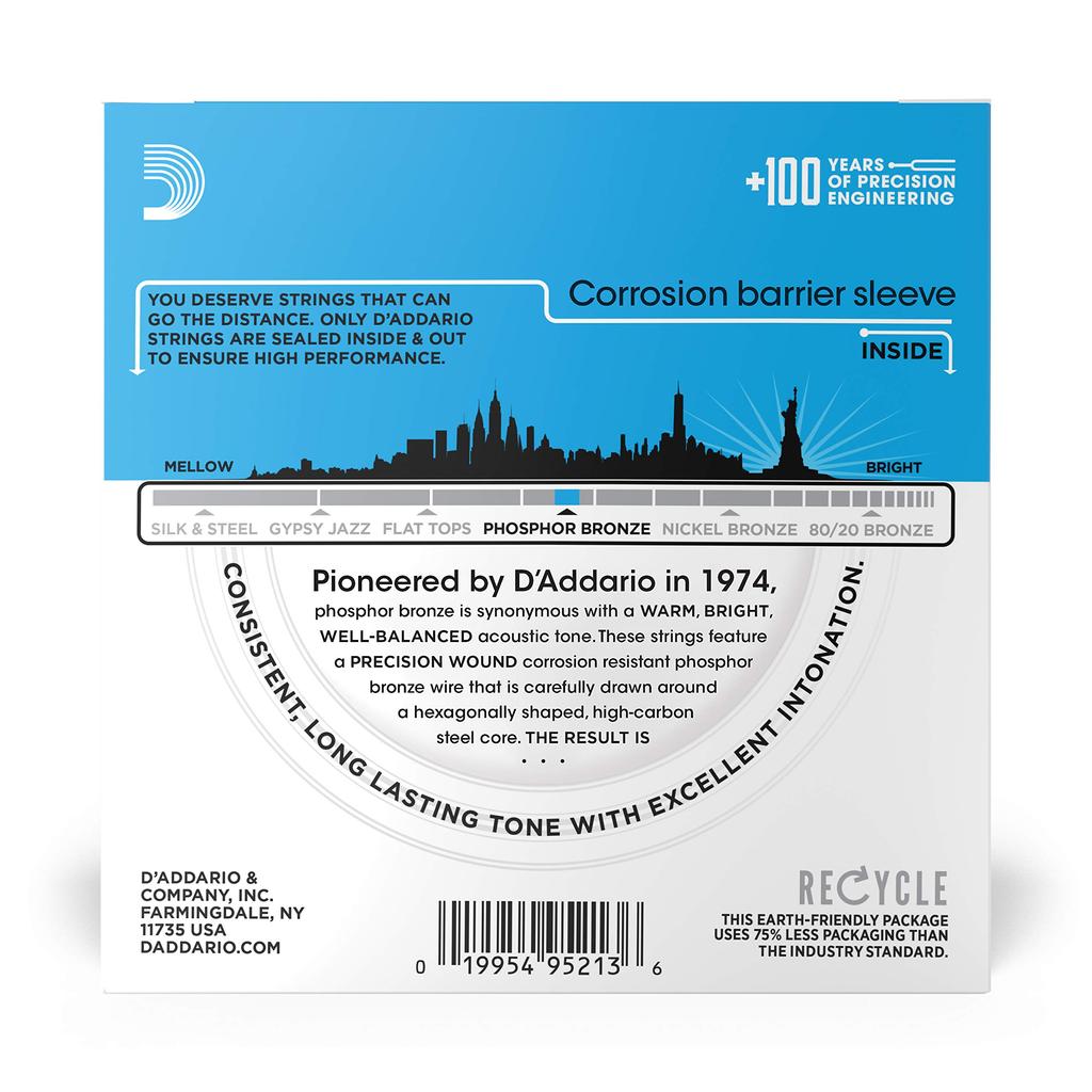 Струны для акустической гитары, фосфорная бронза, 10 комплектов D'Addario .012-.053 EJ16-10P []