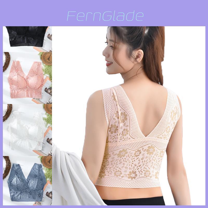 Elegant Women Seamless Lace Sports Bra With Push Up For Sexy Yoga Fitness