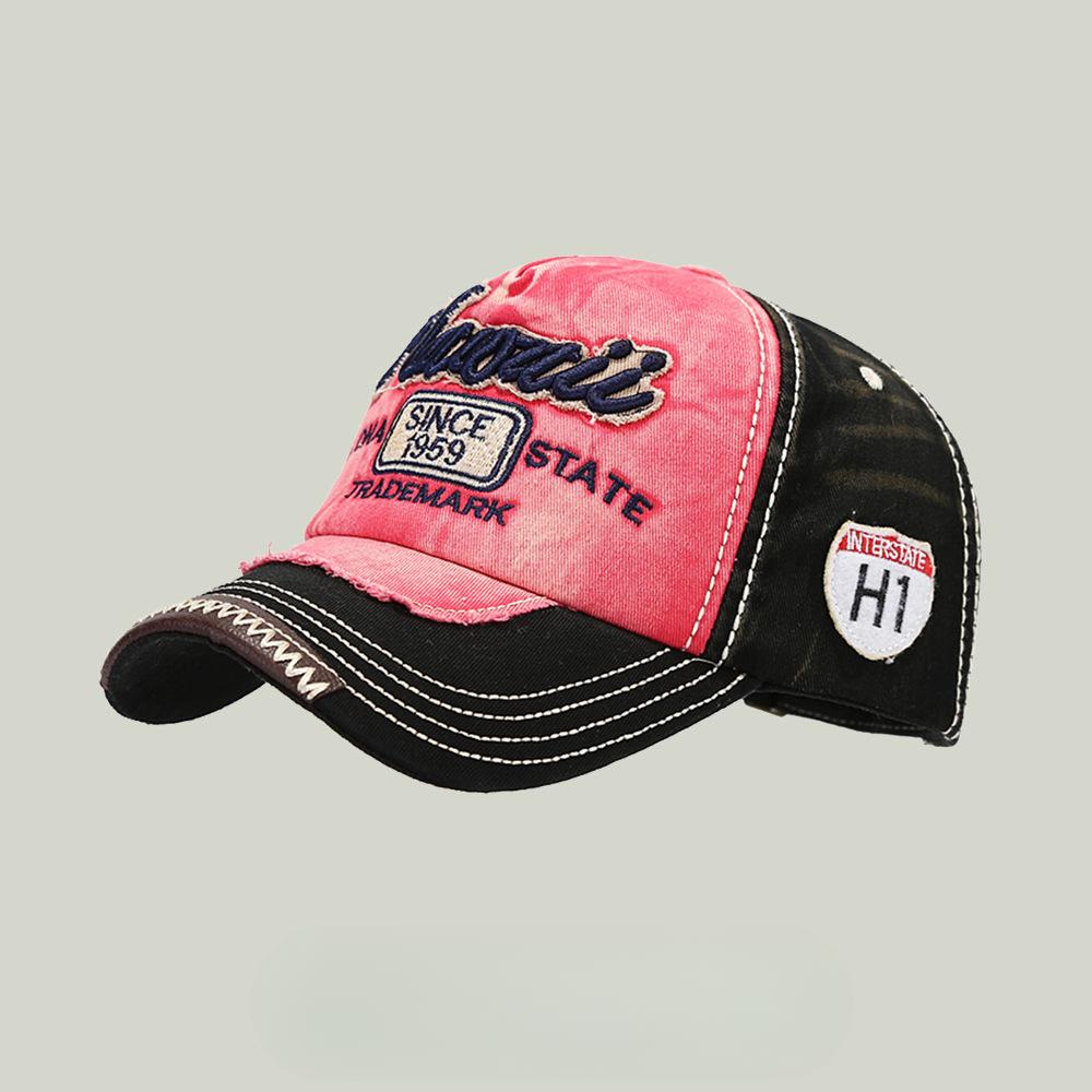 Корейская версия персонализированной ретро бейсболки с вышивкой букв, солнцезащитная шляпа, женская модная дорожная бейсболка, мужская старая шляпа, тренд