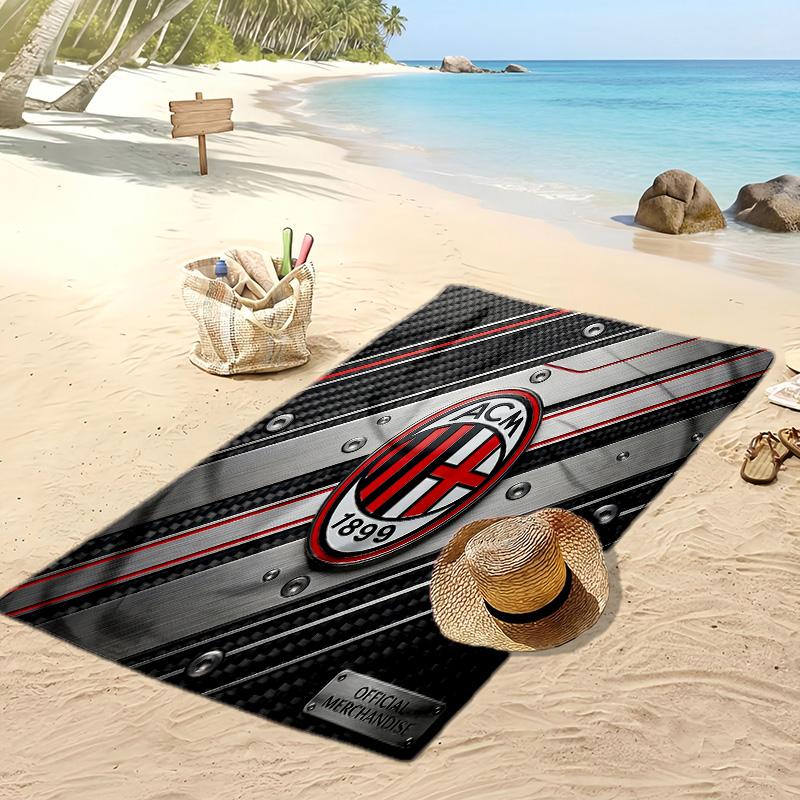 Пляжное полотенце с принтом AC Milan, быстросохнущее, мягкое, портативное, большое, прямоугольное, пляжное покрывало для путешествий, бассейна