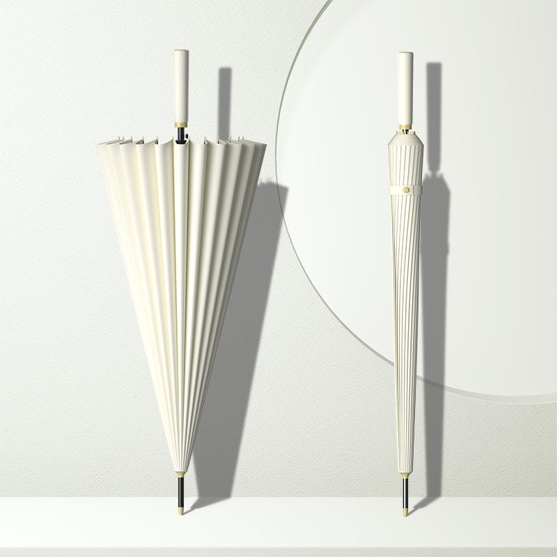 24-Bone Long Handle Umbrella: Large, Double-Reinforced Automatic Business Umbrella