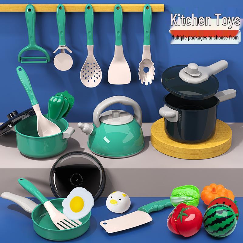 Детский игровой кухонный набор: Кухонная утварь и игрушки для нарезки фруктов