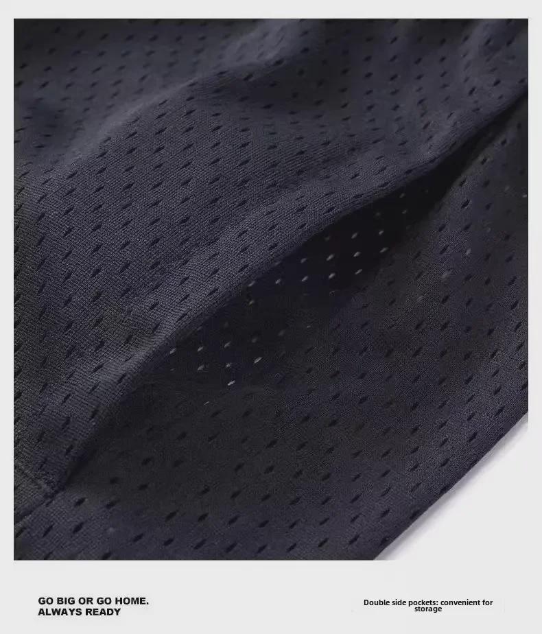 Мужские летние шорты для баскетбола с тремя очками 2024 года — быстросохнущие, высокоэластичные, дышащие, ниже колена, имитация двухкомпонентного дизайна