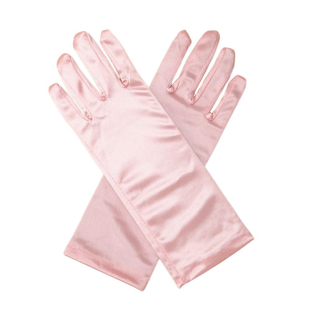 Однотонные детские перчатки Сатиновые танцевальные митенки Новая мода Сценический костюм для выступлений Девочки