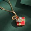 Мода через границу Красный бант Эмалевая подарочная коробка Подвеска-ожерелье для женщин