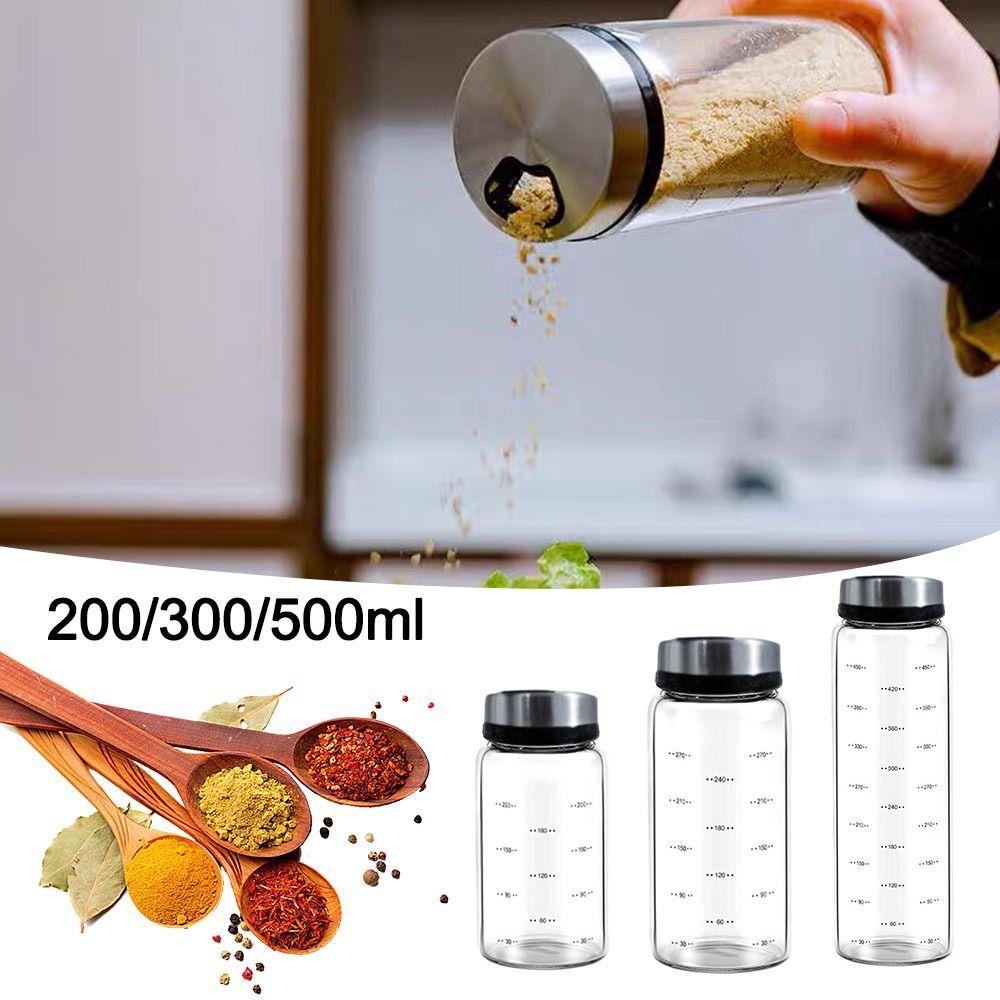 Lid Glass Seasoning Can Salt Sesame Storage Tank Solid Condiment Seal Jar Pepper Spice Shaker