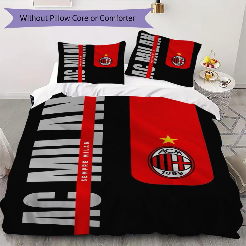 AC Milan Pattern Bedding uilt Set uilt Cover Pillowcase Home Decoration Birthday Gift (1 * duvet cover + 2 * pillowcase  without core)06