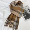 Plaid Scarf Women's New Autumn and Winter Fashion Imitation Cashmere Fringed Shawl Warm and Thickened Scarf Windproof, Warm & Decorative