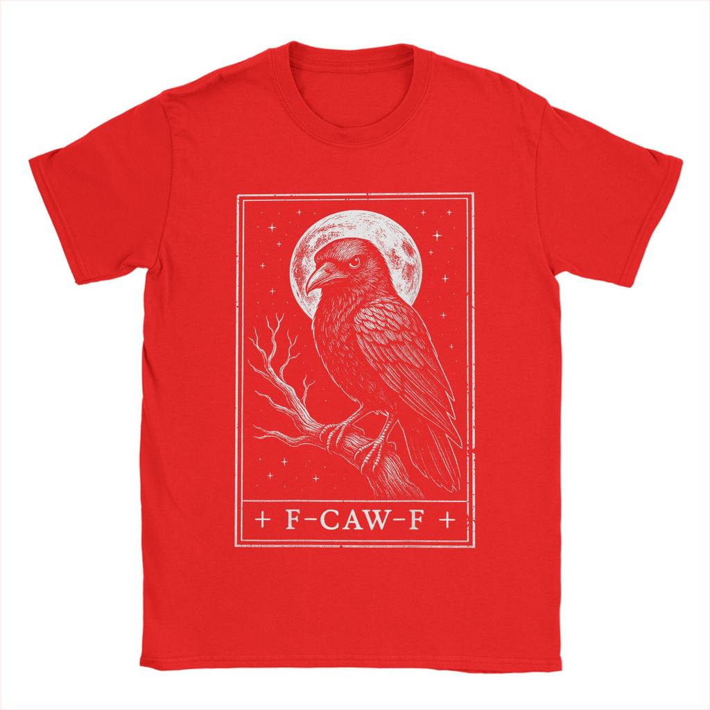 Oversized T Shirt F-CAW-F Crow Tarot Card Funny Halloween Cotton T Shirts  Trending Tee Shirt Summer Print Short Sleeve Tees