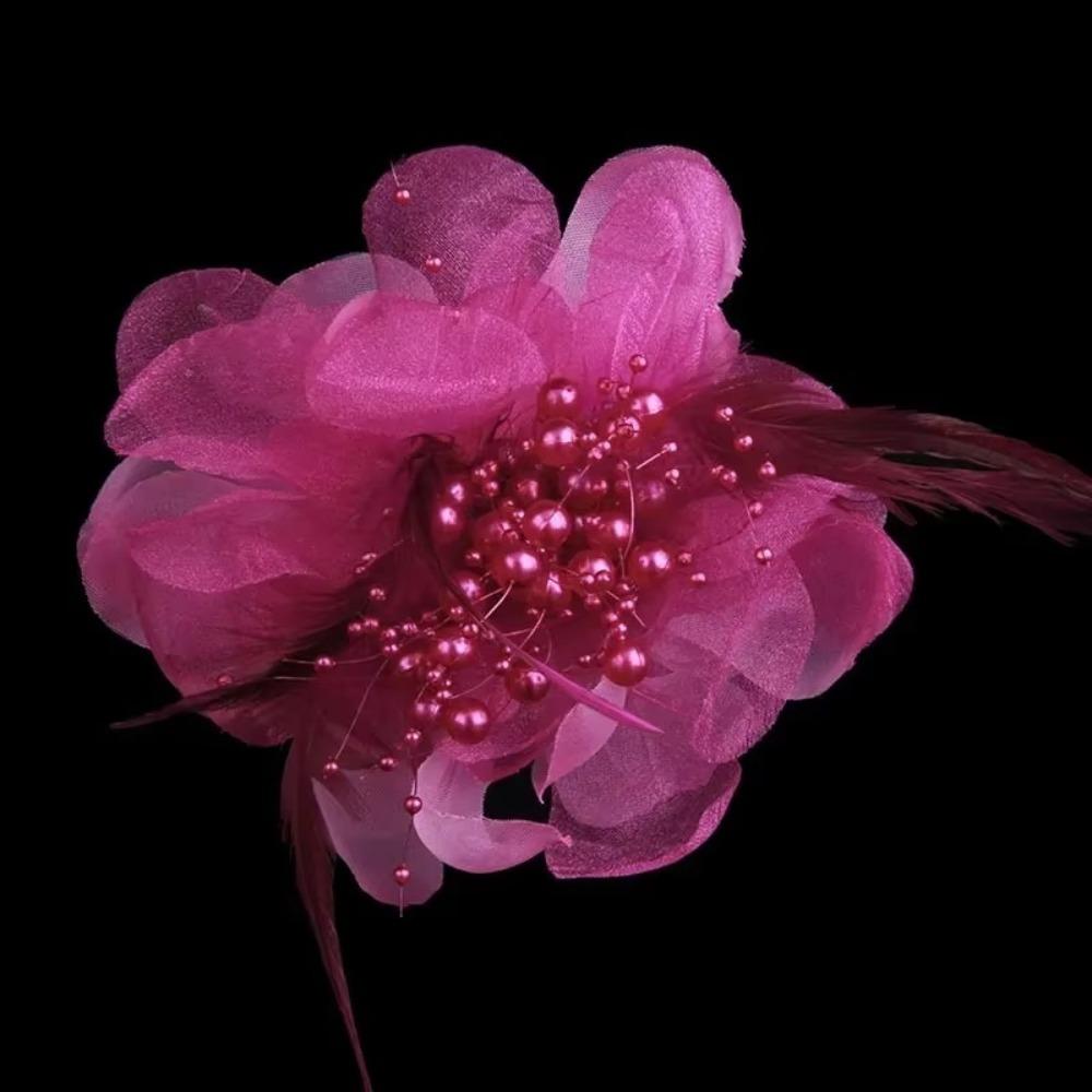 Large Women's Corsage Solid Color Lapel Pin Fashion Feather Fabric