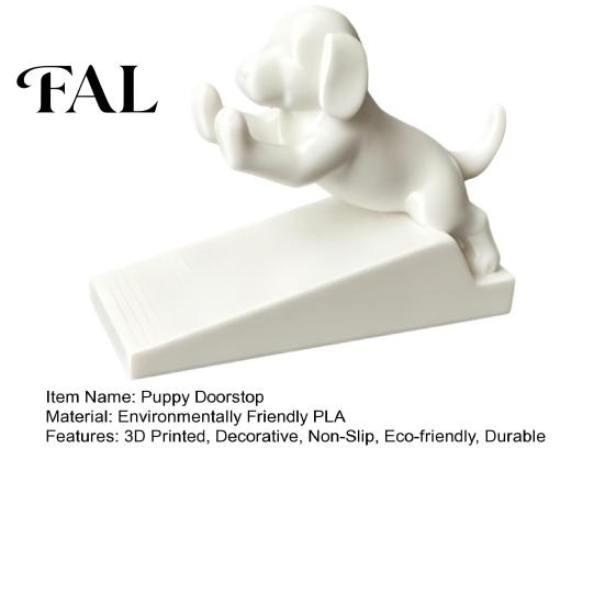Portable No Punch Door Accessory 3D Printed Cartoon Dog Stopper, Cute Animal Holder, Desktop Figurine for Office Non-Slip Wedge Floor Wall Protection