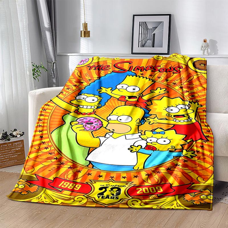 1Pc Simpsons Family Celebration Blanket Soft And Comfortable Casual Warm Camping Travel Christmas Halloween Gift M921737