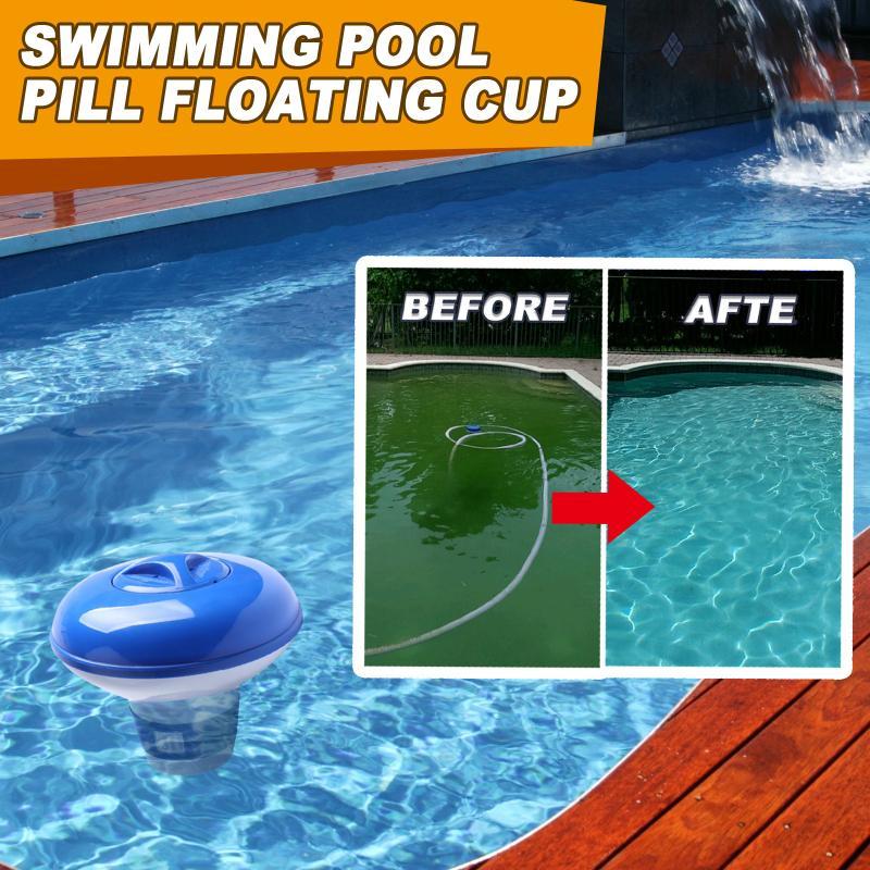 Floating Pool Chlorine Dispenser 5 Inch Adjustable Flow Vents Leak Proof Lightweight Portable for Travel Pool Spa Use