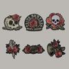 Skull Flower Patches Appliques On Clothes Embroidered Applique Clothes Decorations Heat Transfer New DIY Heat Transfer Stickers Fashion