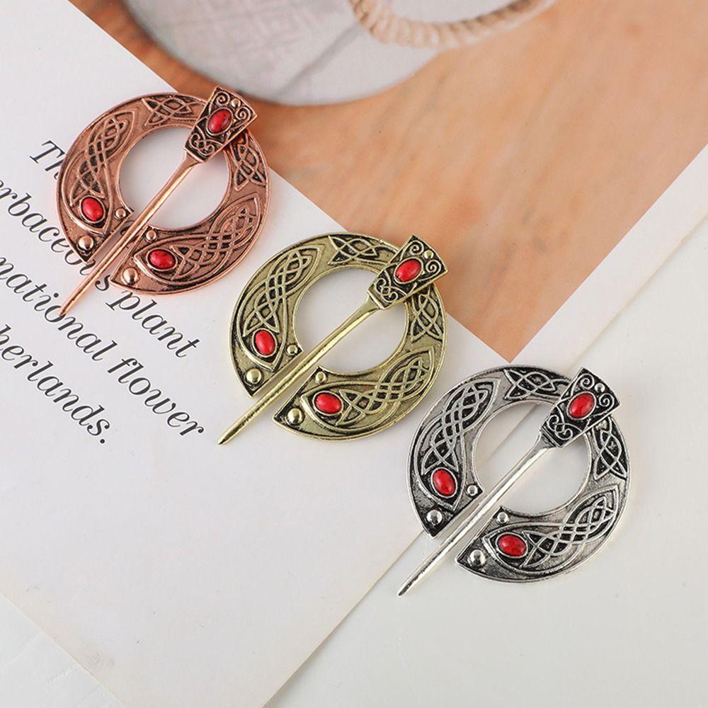 Collar Clip Pins Korean Jewelry Accessories Women Shawl Pin Cloak Pin Viking Style Brooch