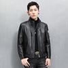 Куртка из коровьей кожи, модная мужская кожаная куртка на осень и зиму, воротник-стойка, модная меховая куртка