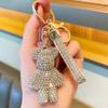 Высококачественный брелок со стразами в виде животного, ремень, подвеска для ключей от машины, подвеска для сумки со стразами класса люкс, брелок для сумки с медведем, женский подвеска для сумки, для девочки