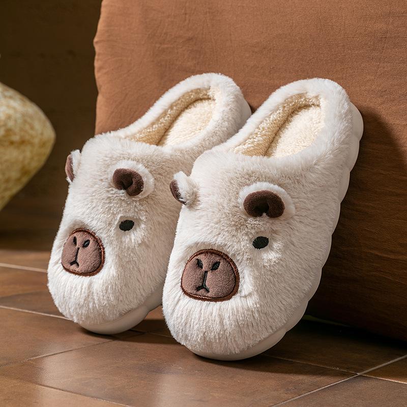 Capibara Cotton Slippers Capibara Autumn and Winter Home Warmth Capibara Bar Capybara Hair Slippers