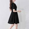 Shang Jing 2025 Summer Elegant Slimming Short-Sleeve Black Dress