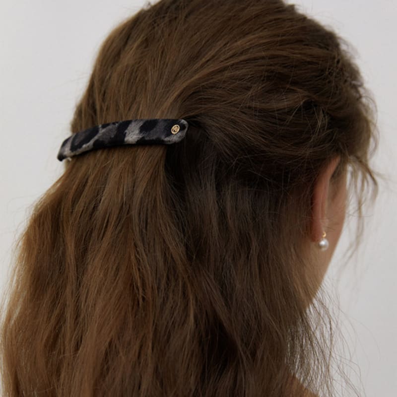 OVLA classique leopard hair pin_slim long_2color HP038