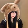 Windproof Movable Puppy Ears Hat Kawaii Warm Cap Fluffy Lei Feng Hat  Apparel Accessories