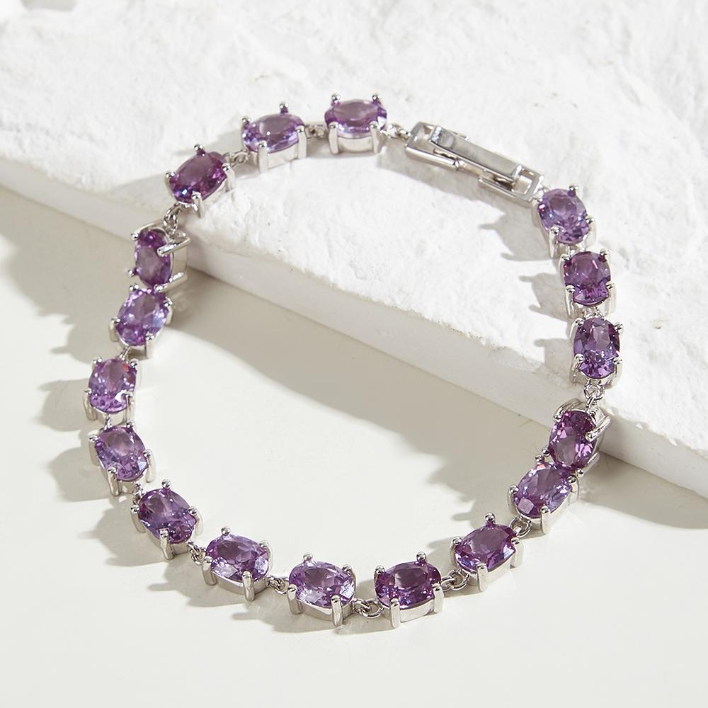 Браслет с застежкой из стерлингового серебра 925 пробы, изменение цвета, драгоценный камень Александр, изысканные украшения для женщин, мамы, жены, хороший подарок