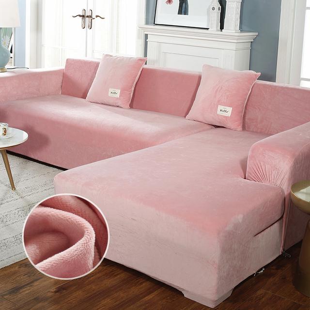 Бархатный тканевый плюшевый чехол для дивана, эластичный однотонный толстый чехол, чехлы для диванов для гостиной, чехлы на стулья для домашних животных, чехлы на подушки