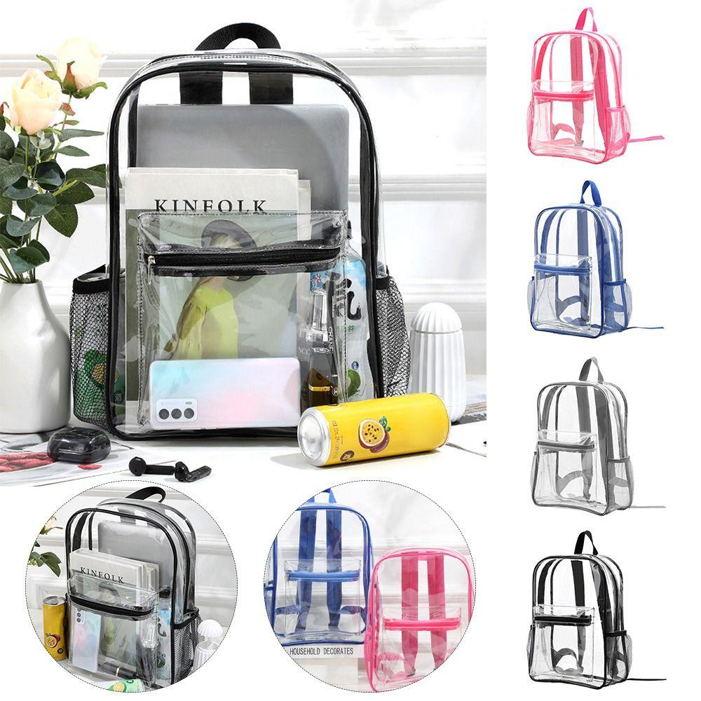 Прозрачный рюкзак большой емкости. Роскошные дизайнерские видимые рюкзаки. Рюкзак из ПВХ. Спорт на открытом воздухе.