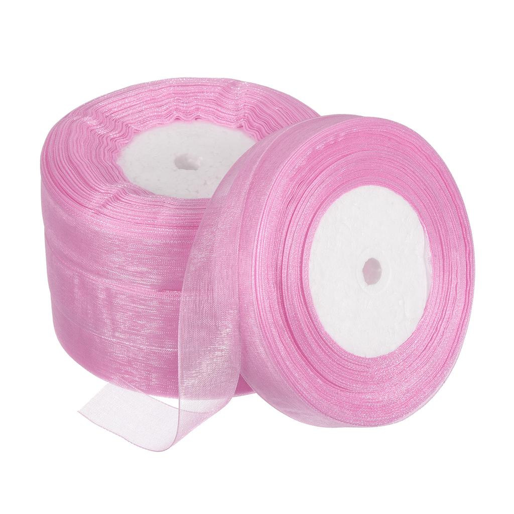 4 Roll Sheer Organza Ribbon Chiffon Decoration Fabric for Gift Wrapping Crafts Wedding Bouquet 51/64 Inch 50 Yard