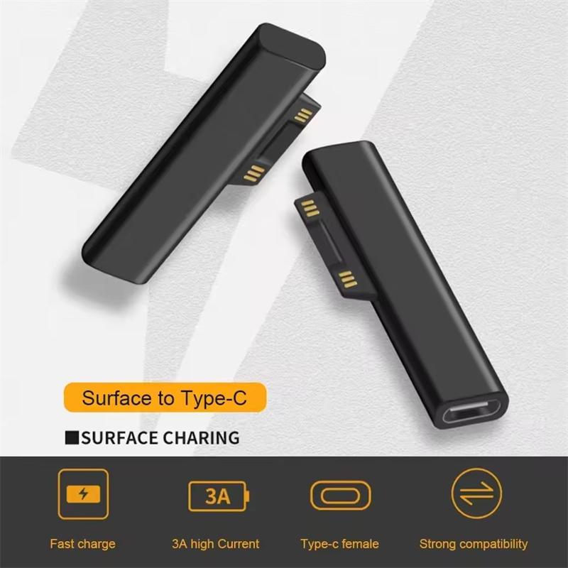 Блок питания USB C 65 Вт 102 Вт с быстрой зарядкой PD, подключаемый для Microsoft Surface Pro X 8 7 6 5 4Go Book, штекер-конвертер USB C (мама)