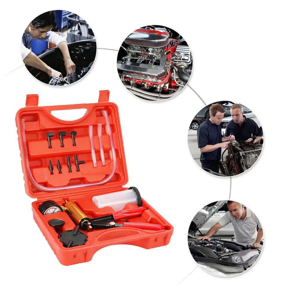 Portable Aluminum Manual Vacuum Pressure Pump Brake Fluid Drain Kit Vacuum Pistol Pump Tester Kit