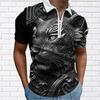 Мужская рубашка поло повседневная на молнии с коротким рукавом модная повседневная на молнии летняя весенняя рубашка стандартного кроя с 3D леопардовым принтом