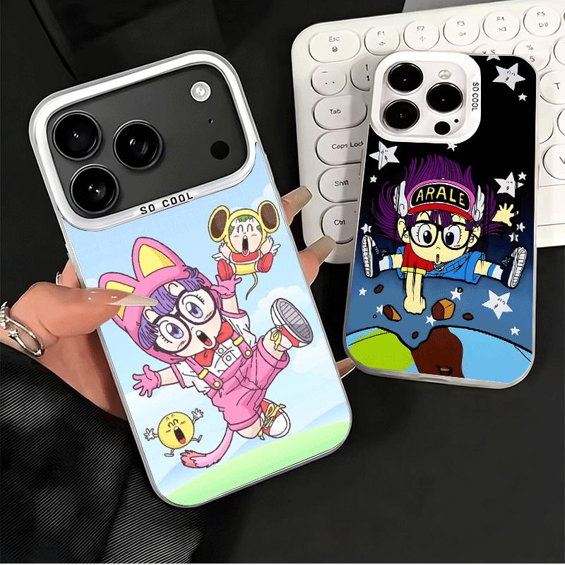 Arale S-Slump Anime Soft Phone Case for iPhone 15 16 17 Pro Max 17Air 16E 14 Plus 13 12 Mini Shockproof Cover Back Shell