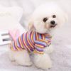 Pets Accessories Pet Sweatshirt Round Neck Cotton Pet Dog Colorful Striped T-shirt