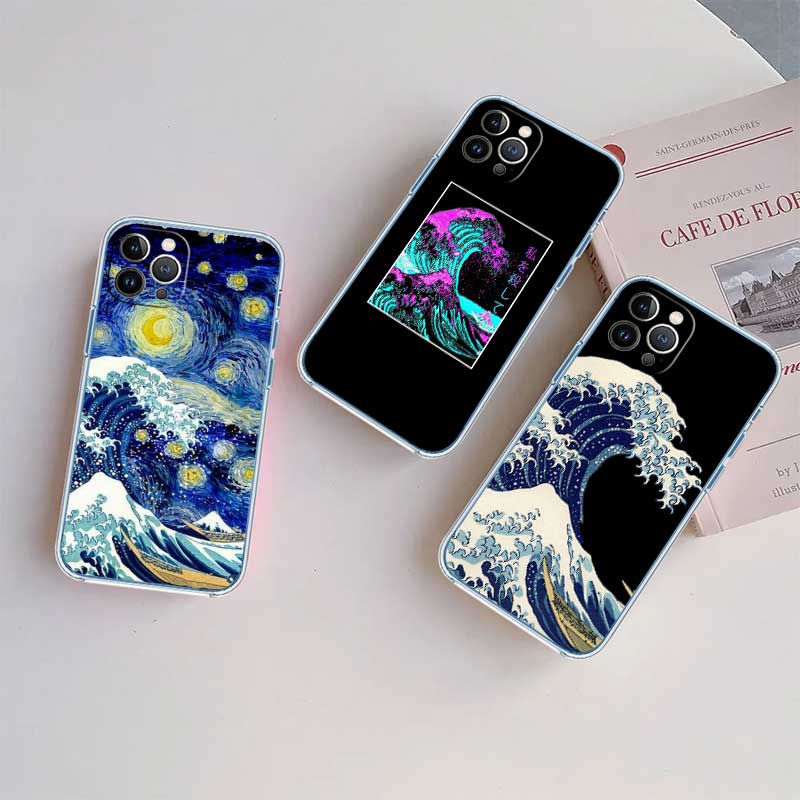 UP32 Great Wave off Kanagawa Case for Motorola E13 E15 E20 E22 E22I E22S E30 E32 E40 E7 E7I G Plus Power Play Stylus G22 G14