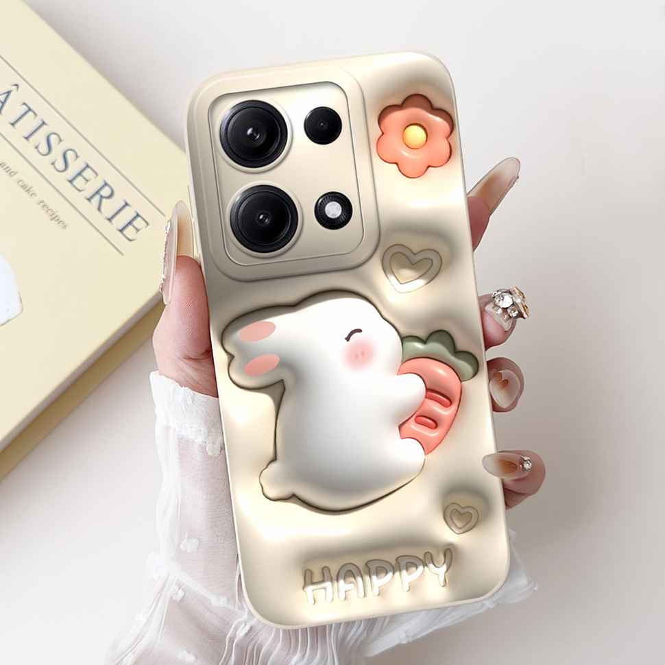 Простой силиконовый чехол для Redmi Note14s 4G Capa Милый панда кролик Ударопрочная задняя крышка для чехла телефона Xiaomi Redmi Note 14S