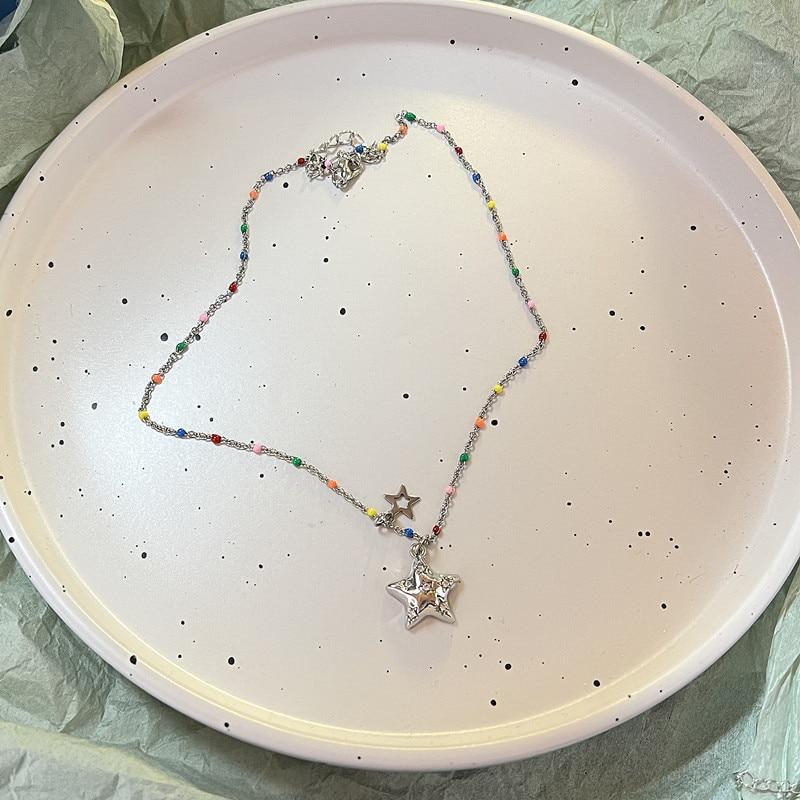 Весенние красочные цветы любовь кулон ожерелье из нержавеющей стали цепочка из бисера ожерелье подарочные украшения новая мода свадебный подарок